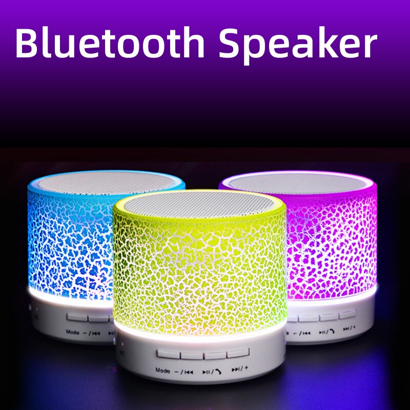 Caixinha Bluetooth, sem fio, colorida com led, cartão USB e totalmete portátil