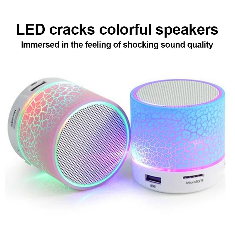 Caixinha Bluetooth, sem fio, colorida com led, cartão USB e totalmete portátil