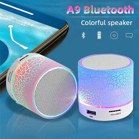 Caixinha Bluetooth, sem fio, colorida com led, cartão USB e totalmete portátil